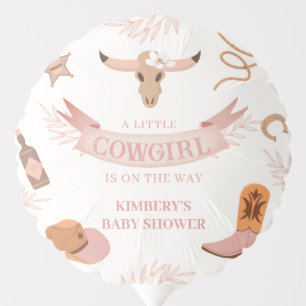 Neutral Pink Boho Wild West Cowgirl Baby Shower Balloon