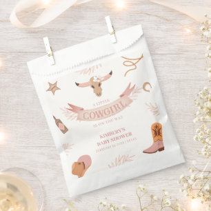 Neutral Pink Boho Wild West Cowgirl Baby Shower Favor Bag