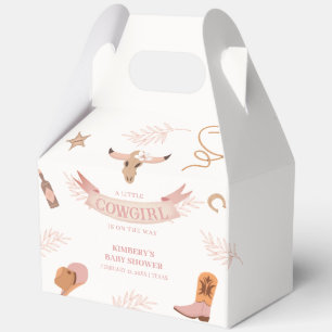 Neutral Pink Boho Wild West Cowgirl Baby Shower Favor Boxes
