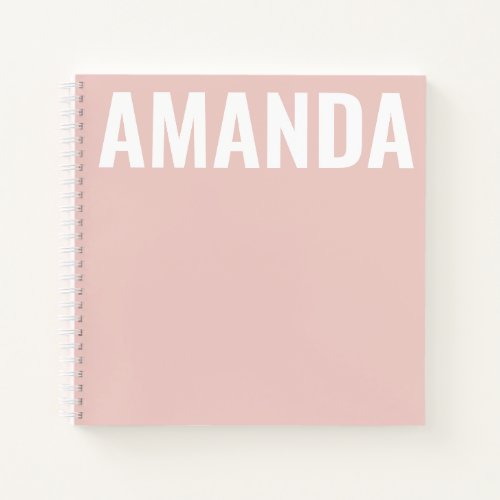 Neutral Pink Modern Minimalist Personalized Chic Notebook