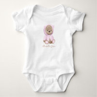 Neutral Pink Teddy Bear Personalized Name