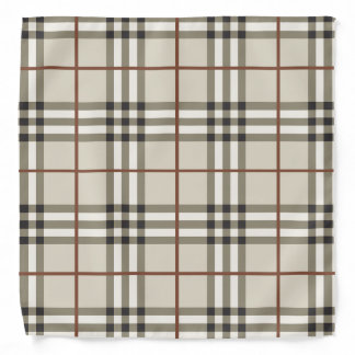 Neutral Plaid Cozy Classic Pattern Bandana