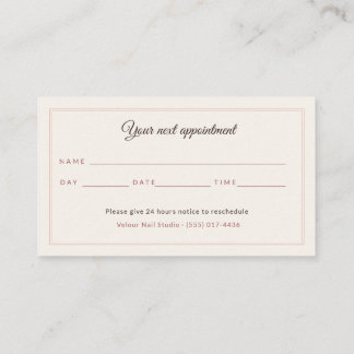 Neutral Polish Swatch Nail Salon Appointment Remin Business Card
