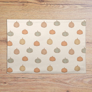 Neutral Pumpkin Boho Beige Halloween Fall Muted Cloth Placemat