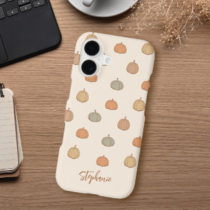 Neutral Pumpkin Boho Halloween Fall Custom Name iPhone 17 Case