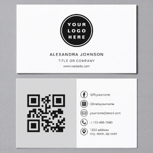 Neutral QR Code Social Media Business Card