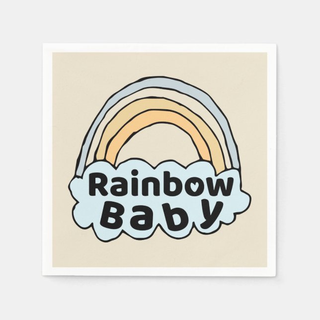 Neutral Rainbow Baby Birth Blessing Birth Miracle Napkins (Front)