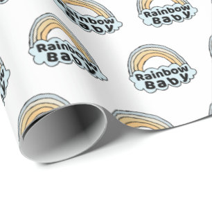 Neutral Rainbow Baby Birth Blessing Birth Miracle Wrapping Paper