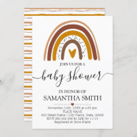 Neutral Rainbow boho modern baby shower Invitation