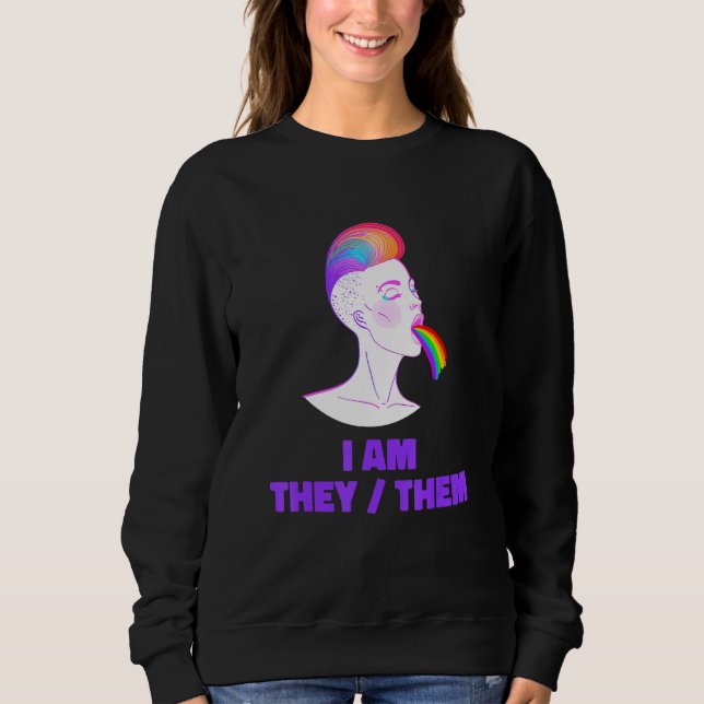 Neutral Rainbow Pride Genderless - Non Binary Gend Sweatshirt (Front)