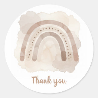 Neutral rainbow thank you sticker