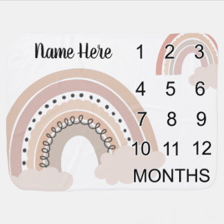 Neutral Rainbows Milestone Blanket