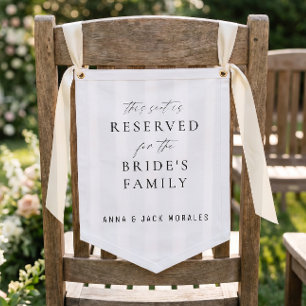 Neutral Reserved Wedding Chair Sign Pennant