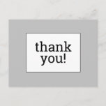 [ Thumbnail: Neutral, Respectable "Thank You!" Postcard ]