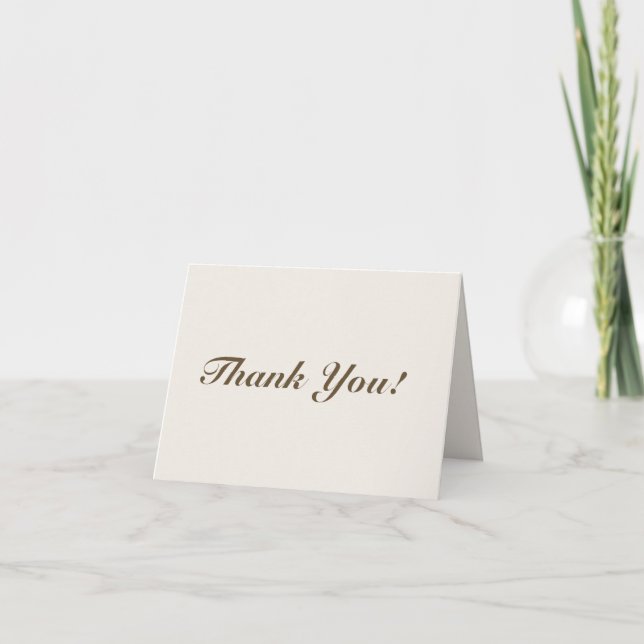 Neutral Retro Funky Disco Wedding Thank You Card (Front)