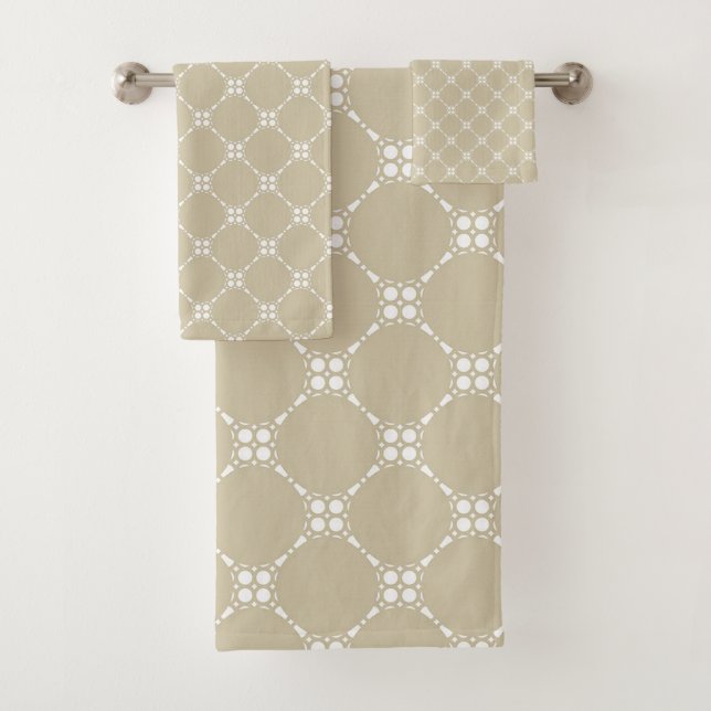 “Neutral Rhomb Shape” Bath Towel Set (Insitu)