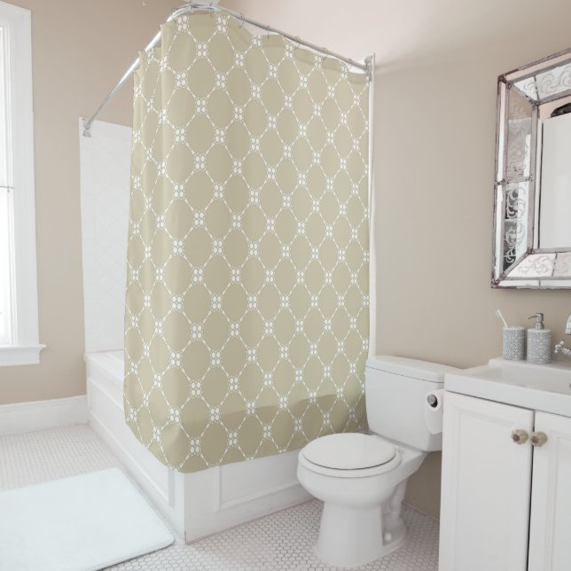 “Neutral Rhomb Shape” Shower Curtain (In Situ)
