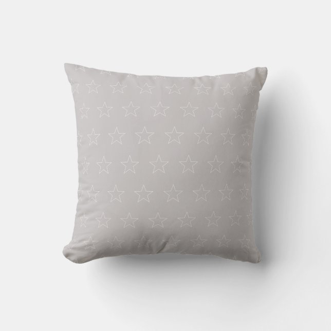 Neutral Rose with Small White Stars Throw Pillow (Front)