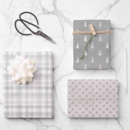 Neutral Rustic Christmas Wrapping Paper Sheets
