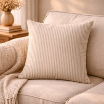 Neutral Rustic Farmhouse Striped Beige & Taupe