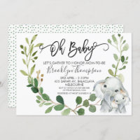 Neutral Safari Animals Baby Shower Invitation