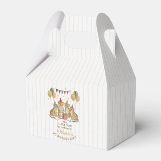 Neutral Safari Birthday Cute Animal Goodies Favor Boxes