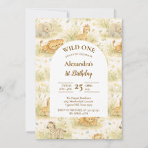 Neutral Safari Wild One Floral First Birthday