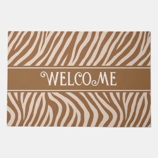Neutral Safari Zebra Welcome Rug for Modern Homes