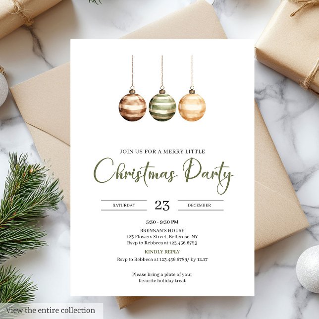 Neutral Sage Ivory Scandinavian Christmas Party Invitation (Neutral Sage Ivory Scandinavian Christmas Party

)