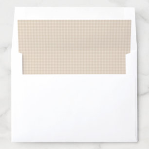 Neutral Sand Plaid Gingham Check Christmas Holiday Envelope Liner