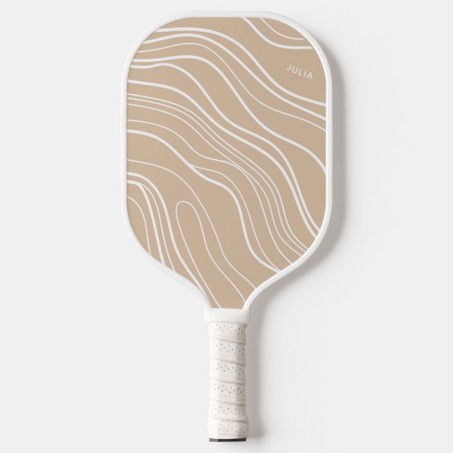 Neutral Sand Wave Modern Personalized  Pickleball Paddle (Front)