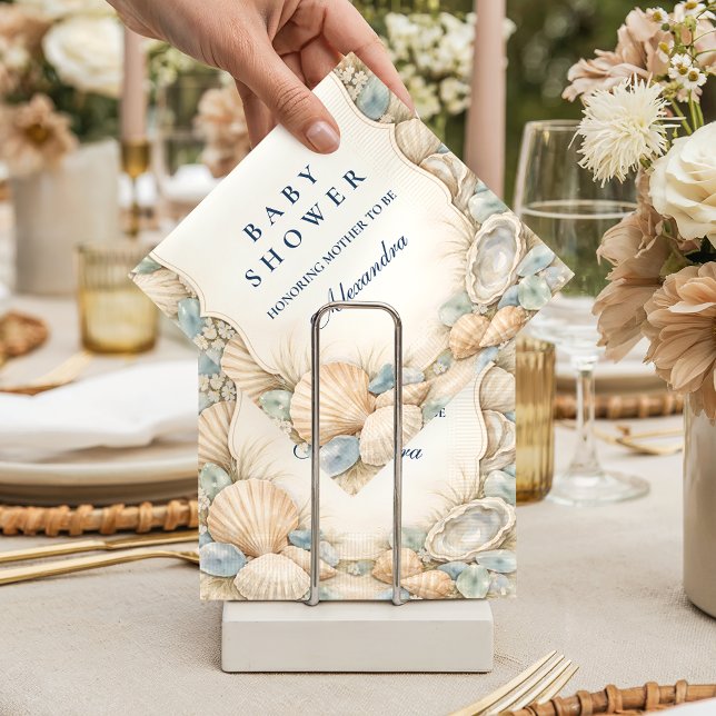 Neutral Seaside Shells Baby Shower Napkins (Creator Uploaded)