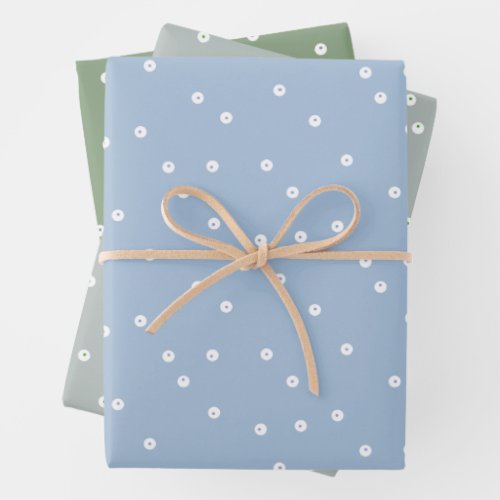 Neutral Shades Double Dots Wrapping Paper Sheets