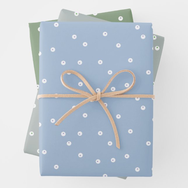 Neutral Shades Double Dots Wrapping Paper Sheets (In situ)