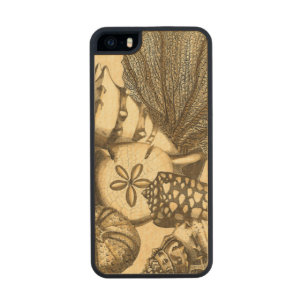 Neutral Shells and Coral Collection Wood iPhone SE/5/5s Case