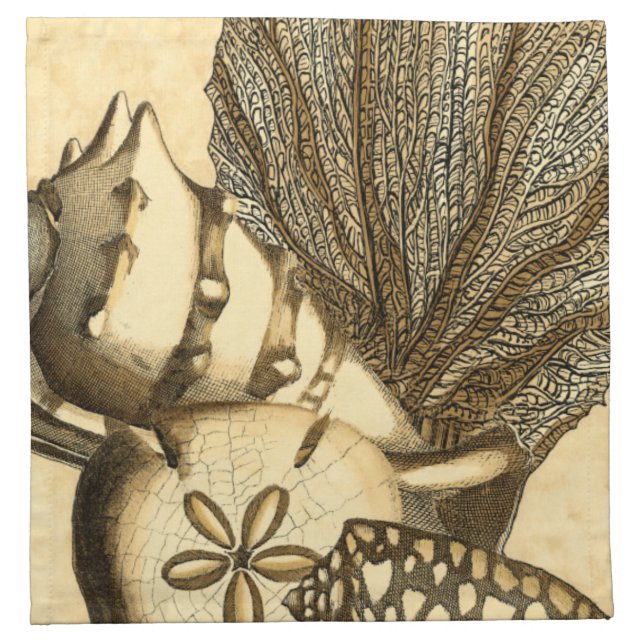 Neutral Shells and Coral Collection Cloth Napkin (Front)