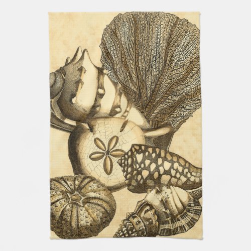 Neutral Shells and Coral Collection Kitchen Towel