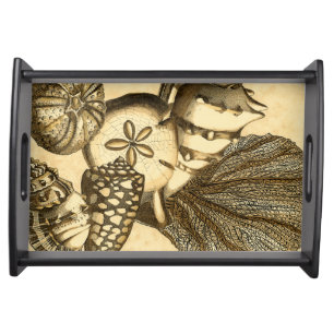 Neutral Shells and Coral Collection Serving Tray