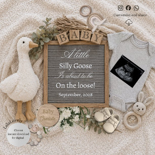 Neutral Silly Goose Pregnancy Announcement card