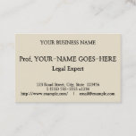 [ Thumbnail: Neutral & Simple Law Professional Business Card ]