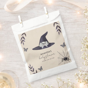Neutral Simple Little Boo Witch Hat Baby Shower Favor Bag