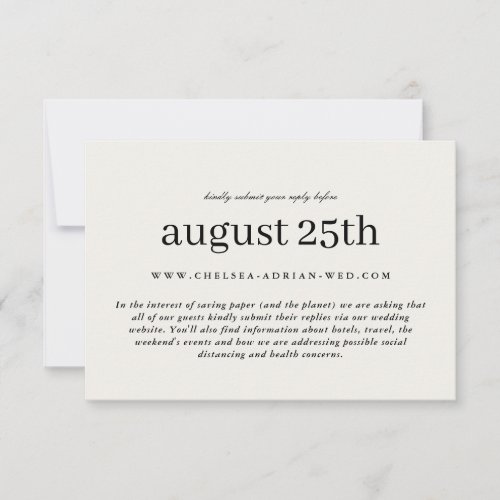 Neutral Simple Type Wedding Online RSVP and Info Save The Date