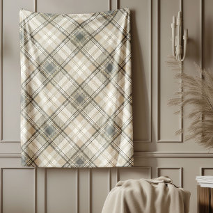 Neutral Soft Earth-Tone Modern Geometric Design Fleece Blanket