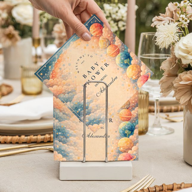 Neutral Space Planets Stars Baby Shower Napkins (Creator Uploaded)
