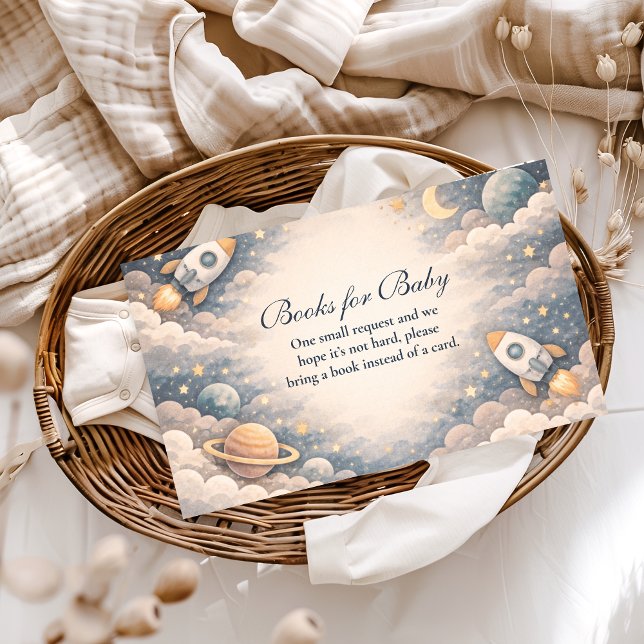 Neutral Space Stars Baby Shower Enclosure Card (Creator Uploaded)