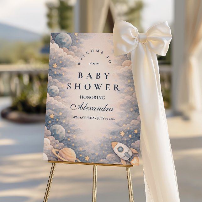 Neutral Space Stars Baby Shower Foam Board (Creator Uploaded)