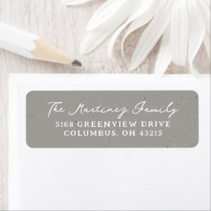 Neutral speckle simple holiday return address label