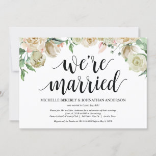 Neutral Spring Elopement Reception Invitation Card