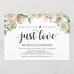 Neutral Spring Elopement Reception Invitation Card