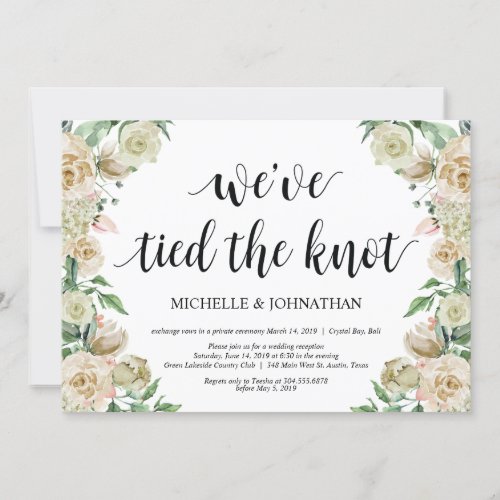 Neutral Spring Elopement Reception invites